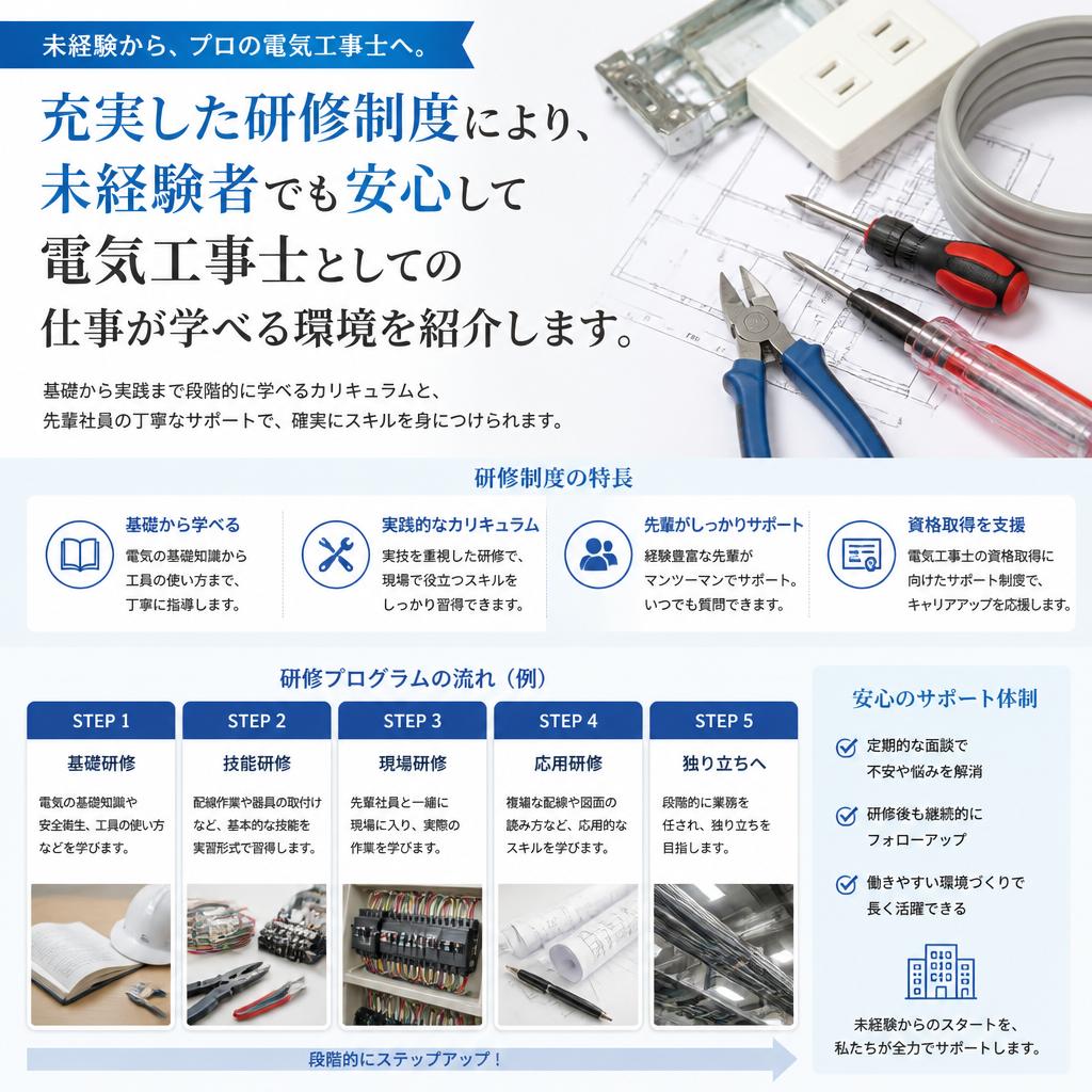 未経験者歓迎の研修制度