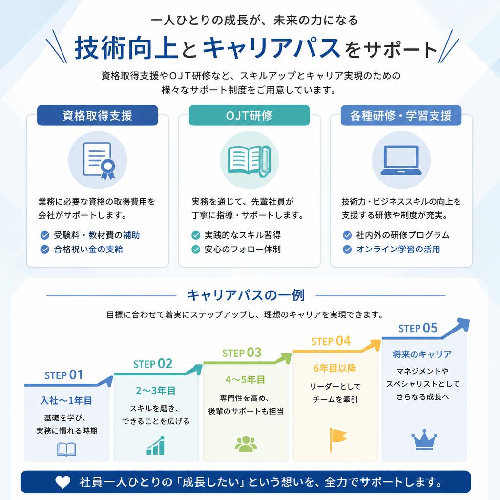 キャリアアップを支えるサポート体制