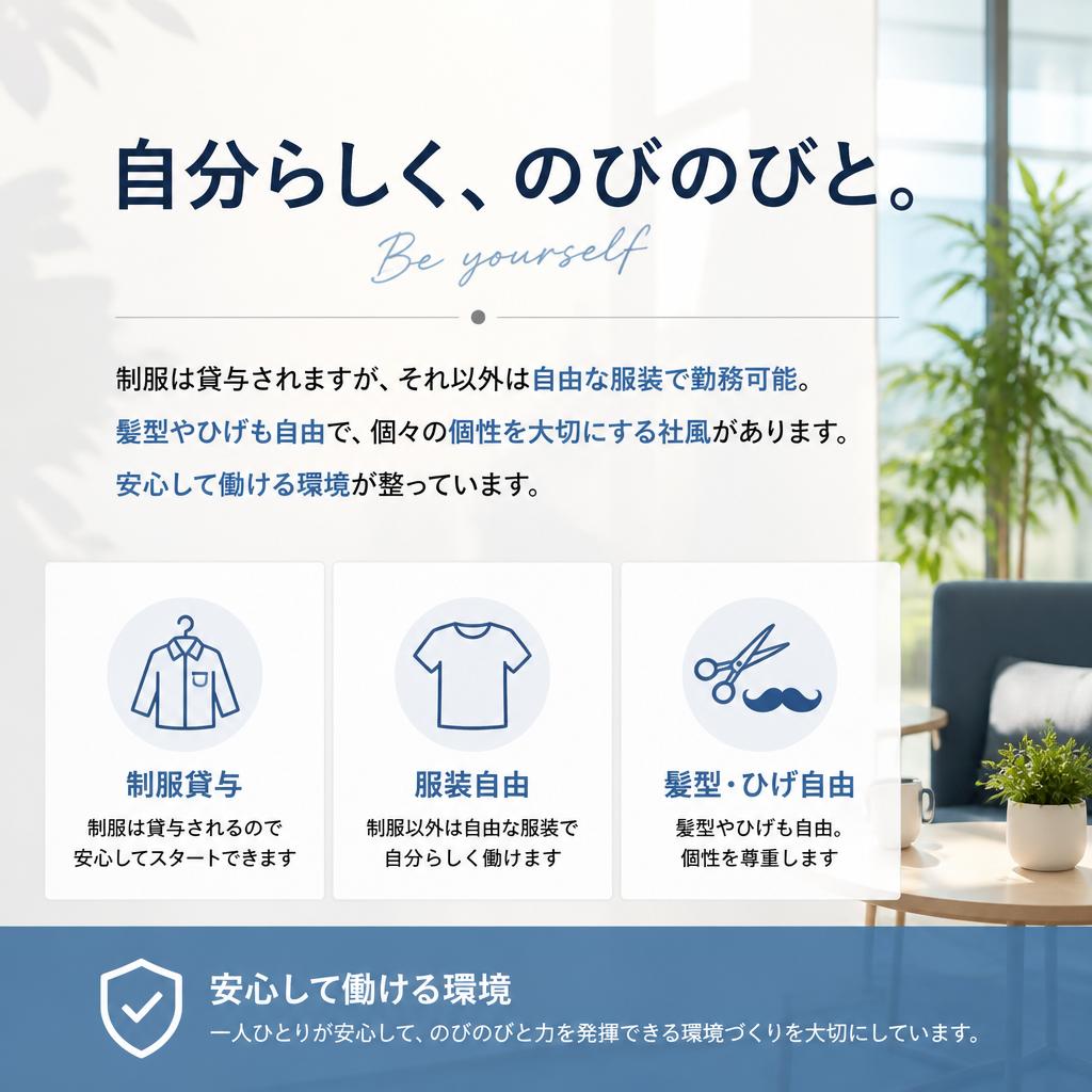 自由な服装で個性を尊重