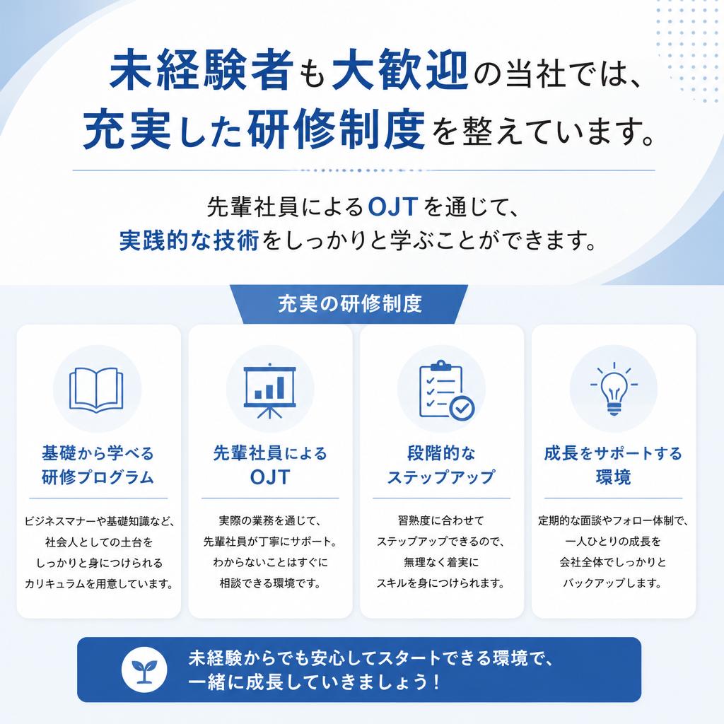 未経験者でも安心のサポート体制